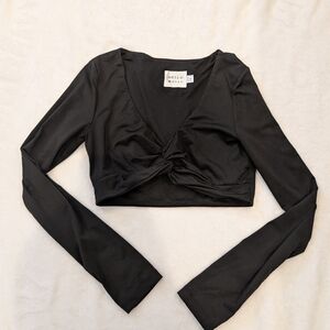 Hello Molly Black Twist Front Crop Top